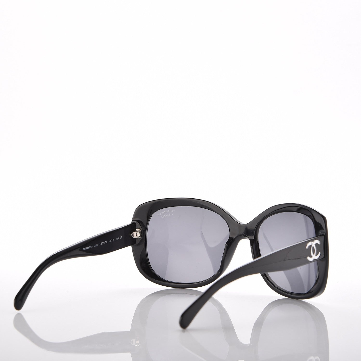 Chanel Polarized CC Sunglasses 5183 Black 4 of 8