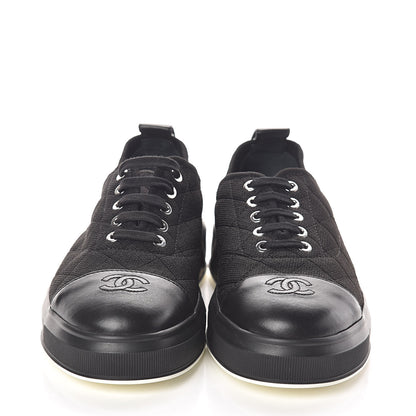 Chanel Canvas Quilted Cap Toe Sneakers 39 Black 2 of 8