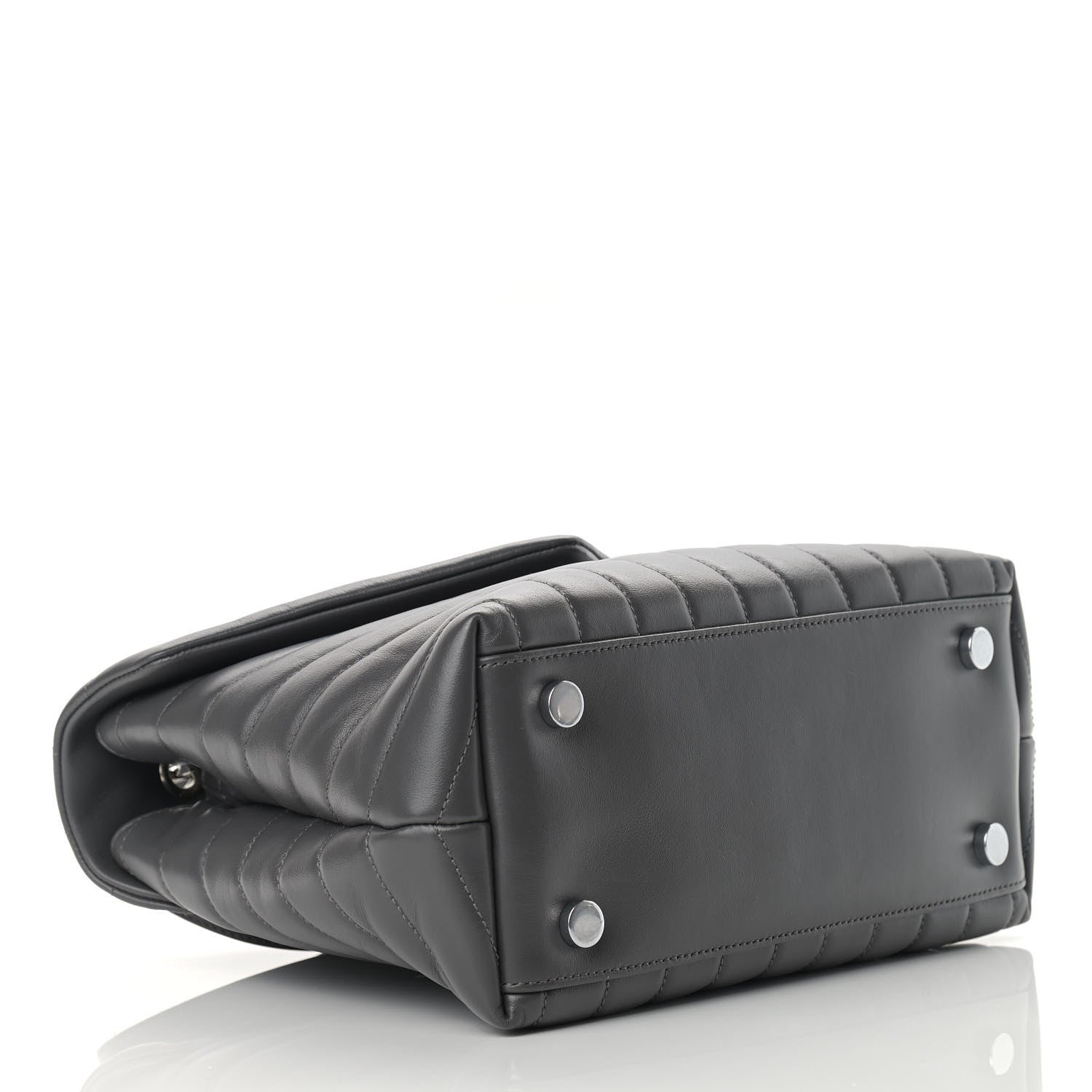 Saint Laurent Calfskin Y Quilted Monogram Medium Loulou Satchel Storm 3 of 9