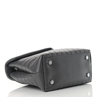 Saint Laurent Calfskin Y Quilted Monogram Medium Loulou Satchel Storm 3 of 9