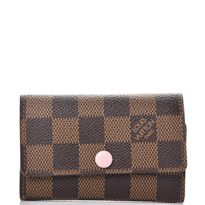 Louis Vuitton Damier Ebene Multicles 6 Key Holder Rose Ballerine 1 of 9
