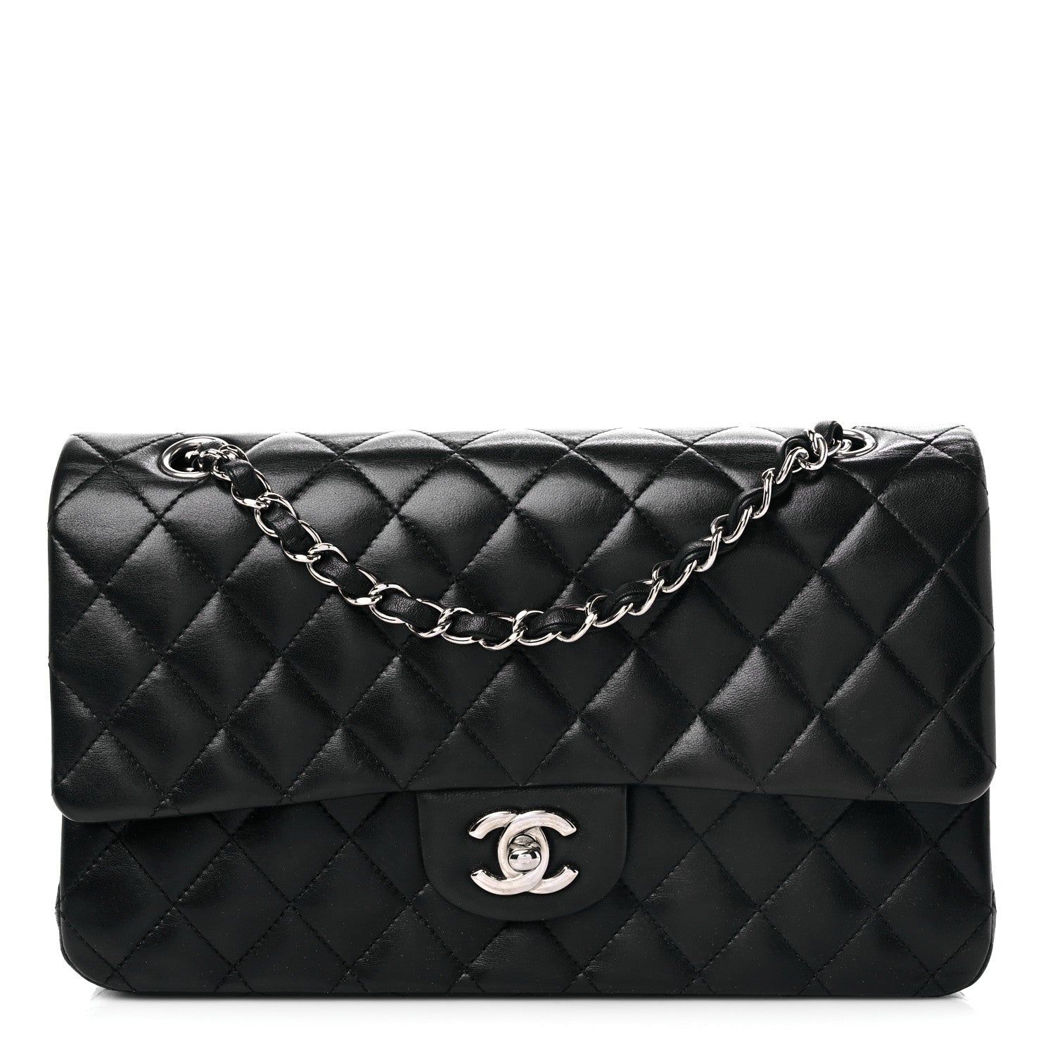 Chanel Lambskin Quilted Medium Double Flap Black 1 of 8
