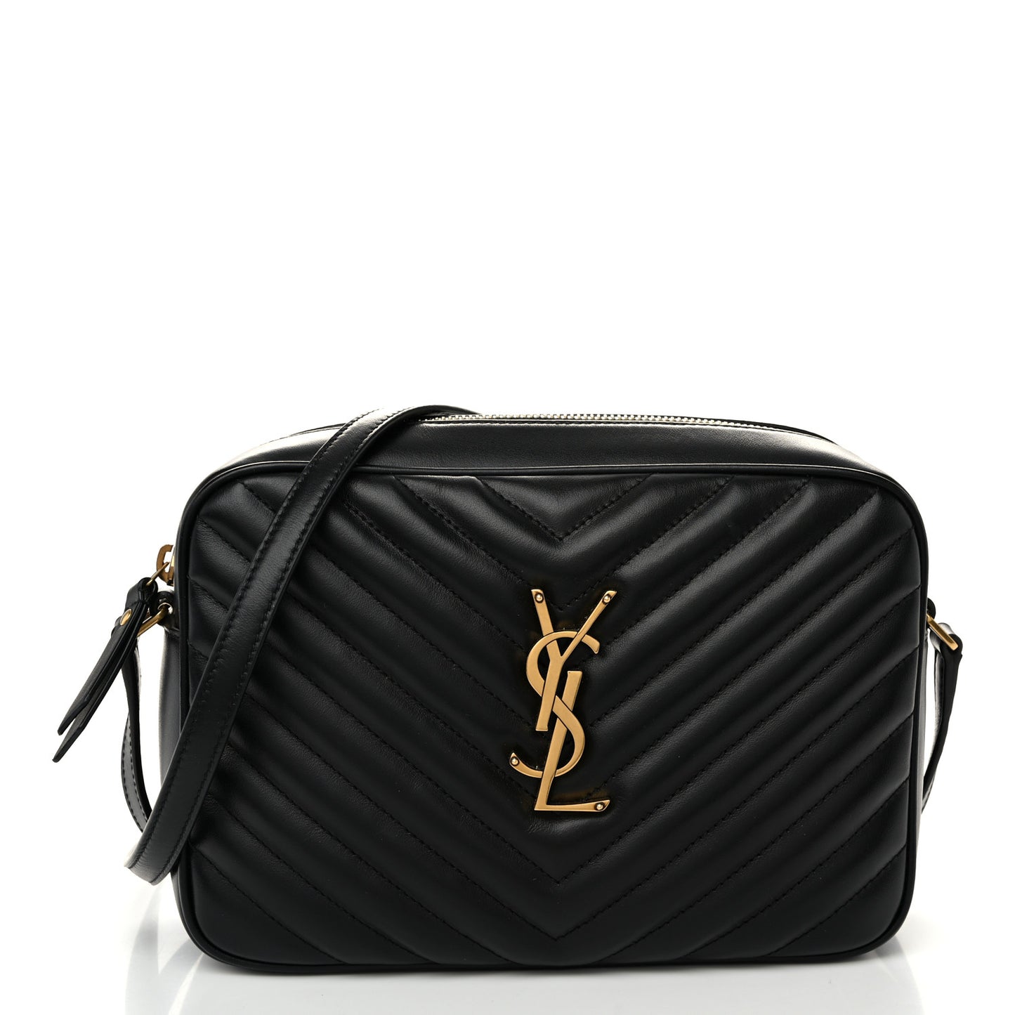 Calfskin Matelasse Monogram Lou Camera Bag Black