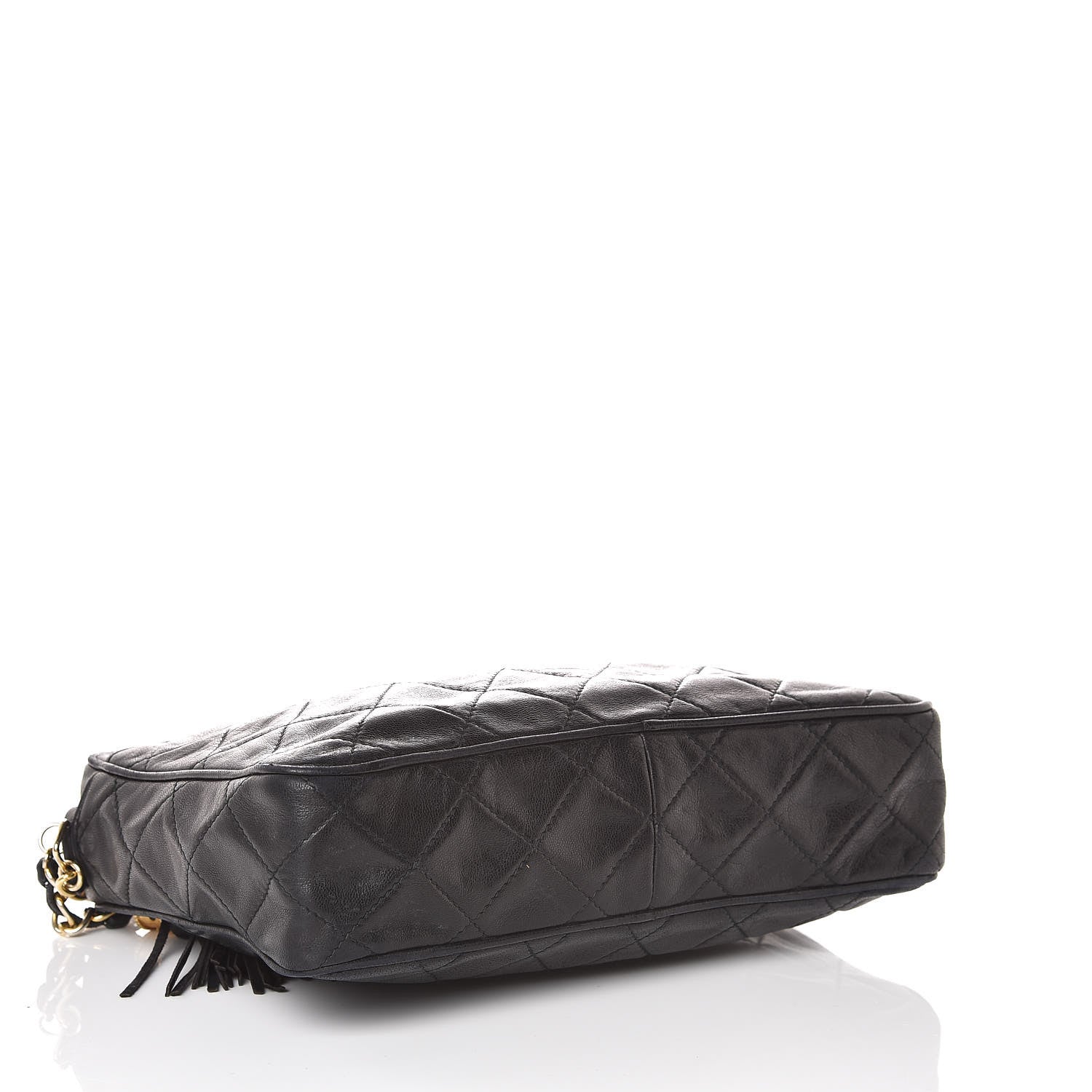 Chanel Lambskin Quilted CC Tassel Camera Case Black 4 of 11