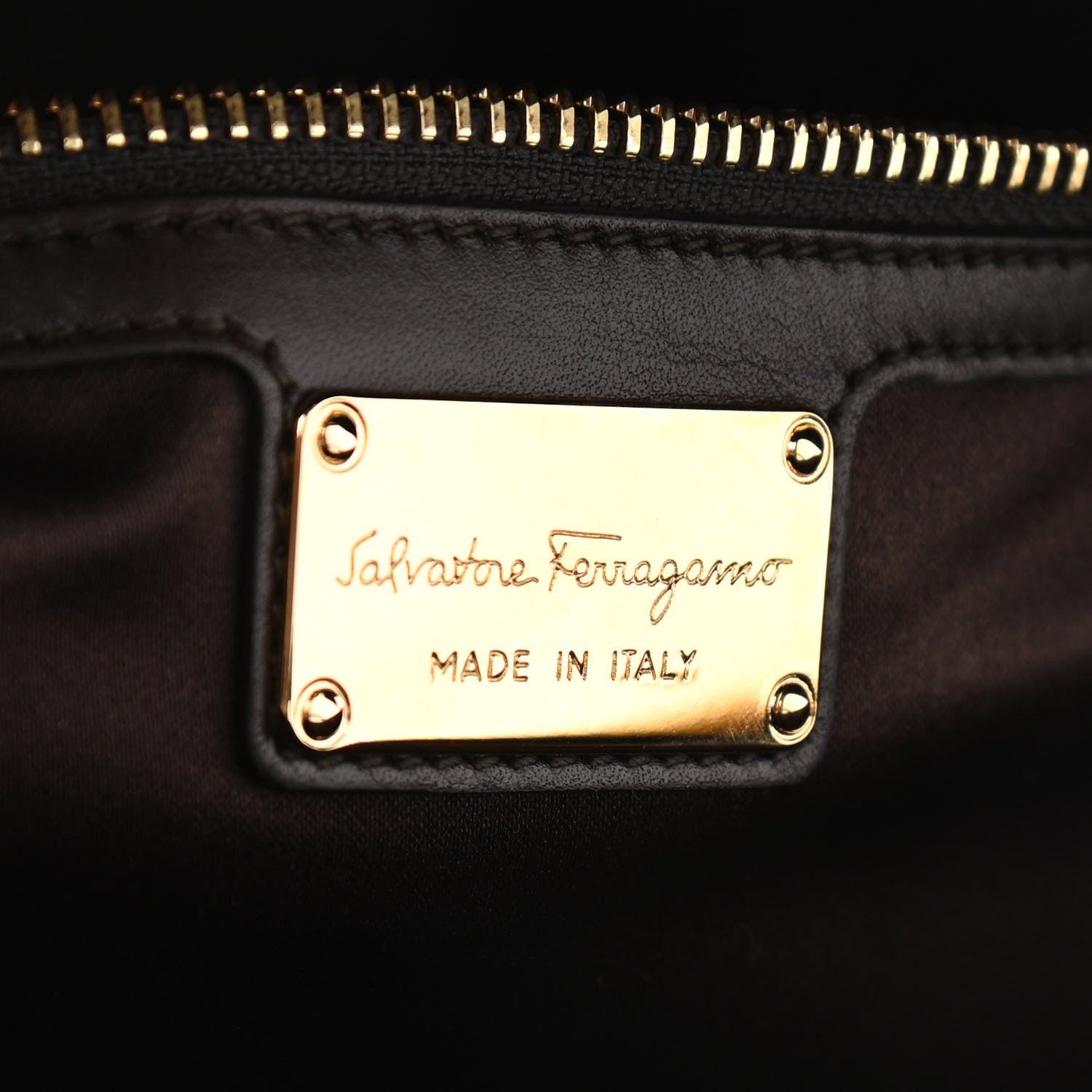 Salvatore Ferragamo Calfskin Fiamma Bag Brown 6 of 10