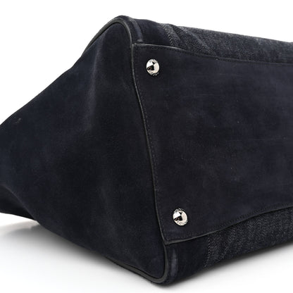 Prada Denim Suede Scamosciato Twin Pocket Tote Bleu 10 of 15