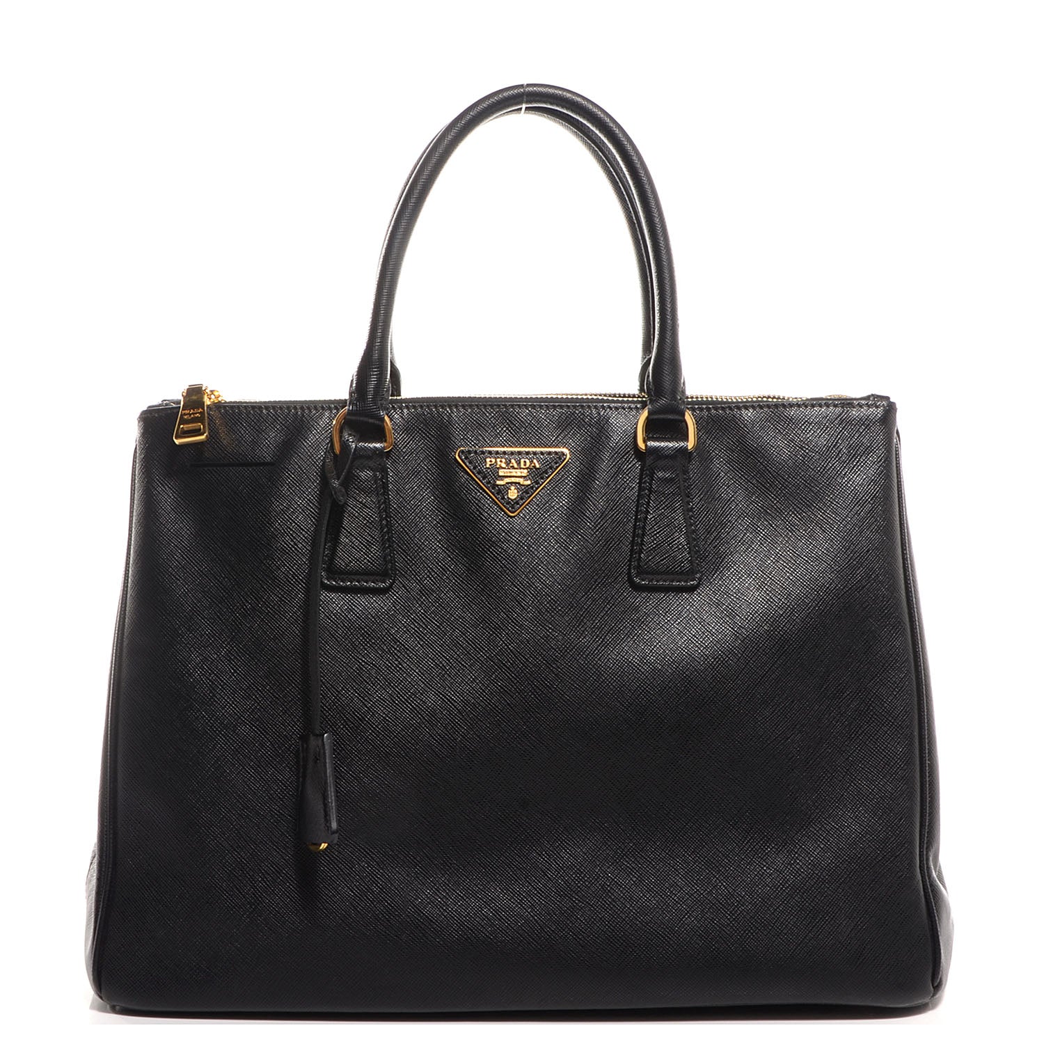 Prada Saffiano Lux Medium Double Zip Tote Nero Black 1 of 10