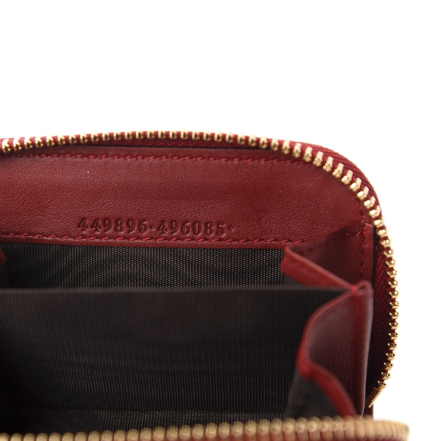 Microguccissima Zip Around Card Case Red