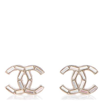 Chanel Baguette Crystal CC Earrings Silver 1 of 4