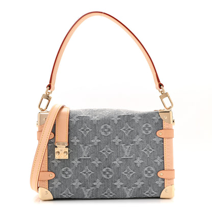Louis Vuitton Monogram Denim Side Trunk MM Washed Gray 1 of 9