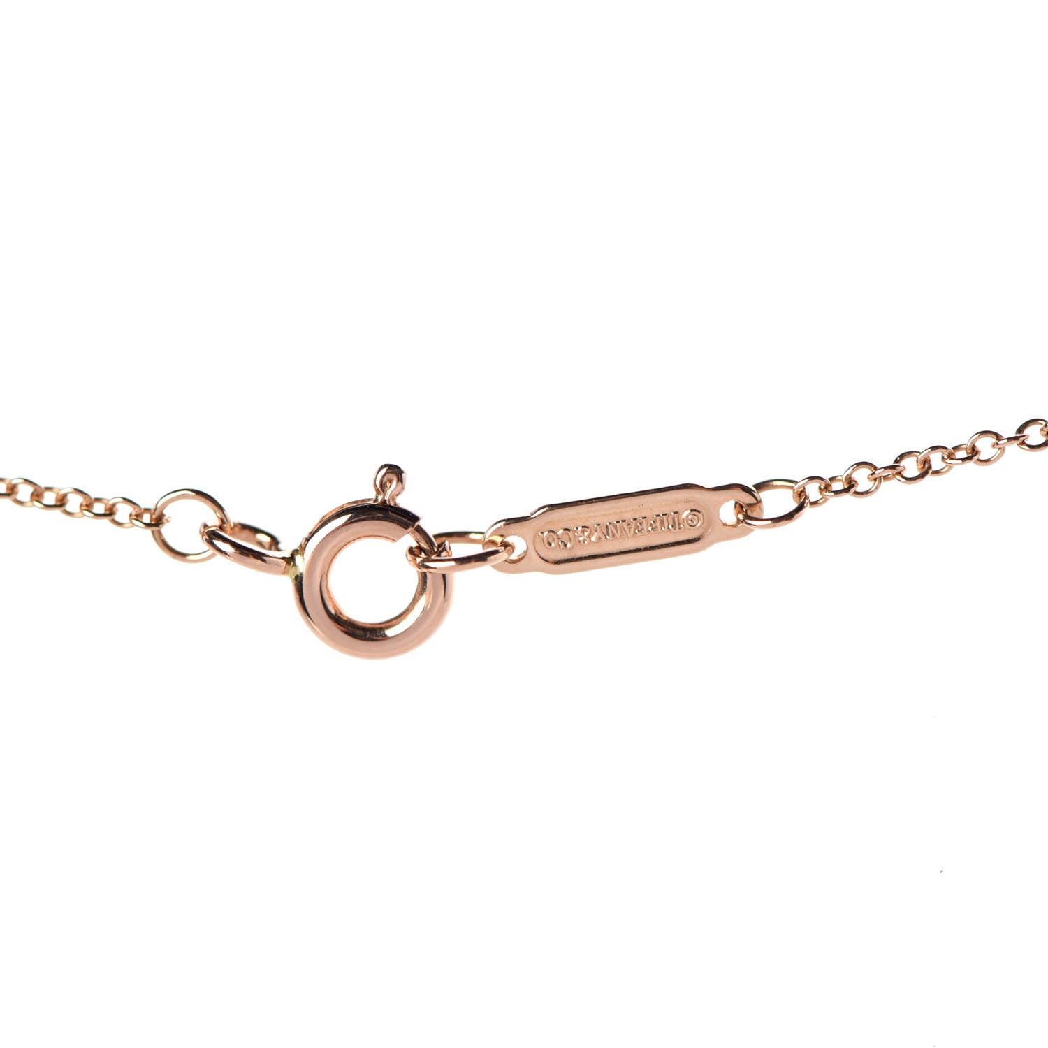 Tiffany 18K Rose Gold Diamond .18ct Solitaire Pendant Necklace 4 of 5