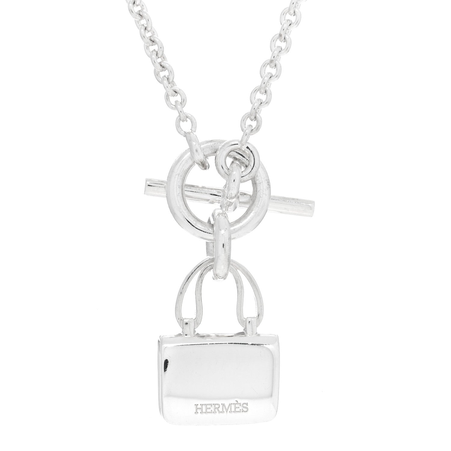 Hermes Sterling Silver Constance Amulettes Pendant Necklace 4 of 5