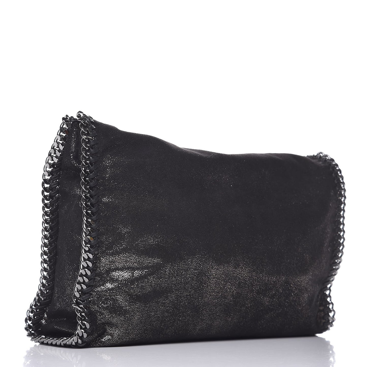 Metallic Shaggy Deer Small Falabella Tote Black