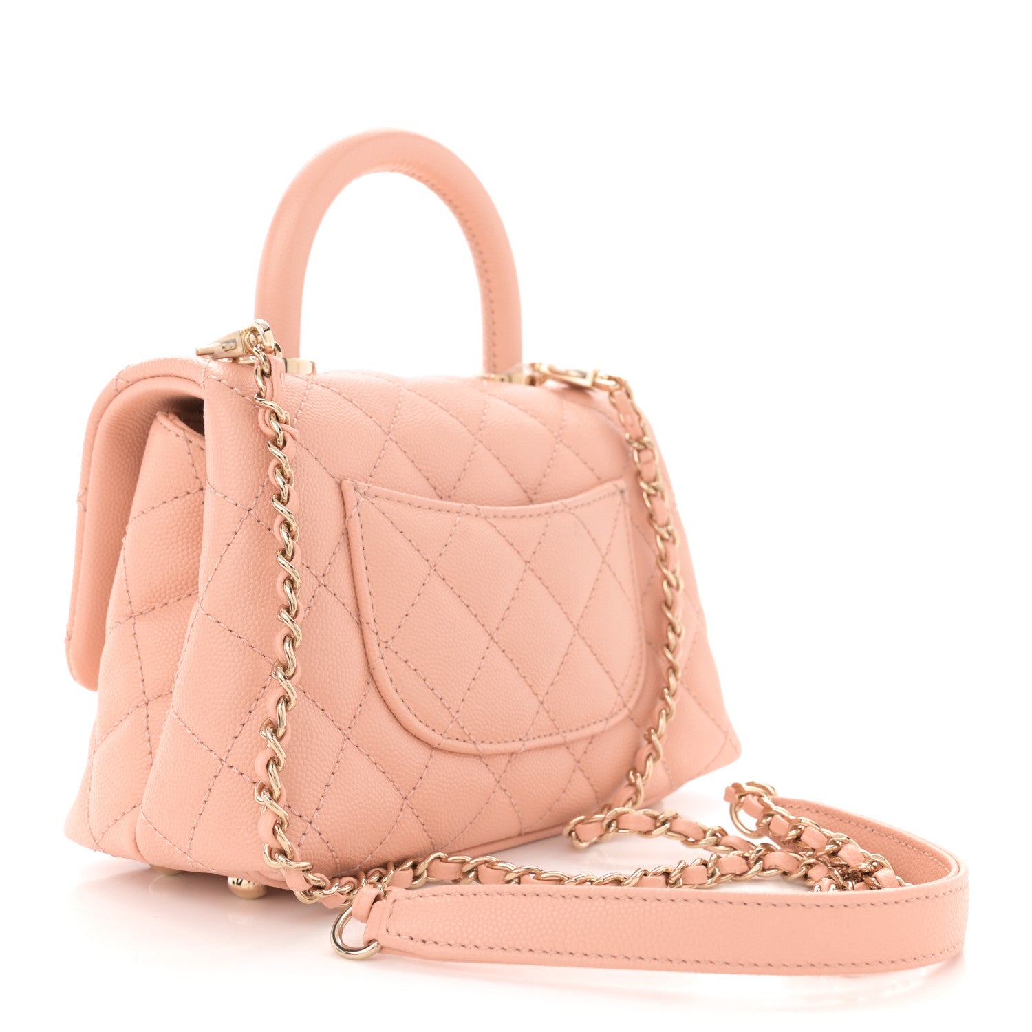 Chanel Caviar Quilted Extra Mini Coco Handle Flap Light Pink 2 of 10