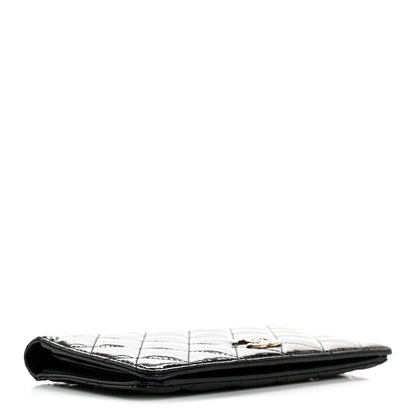 Chanel Patent Quilted Brilliant Yen Wallet Black 4 of 12