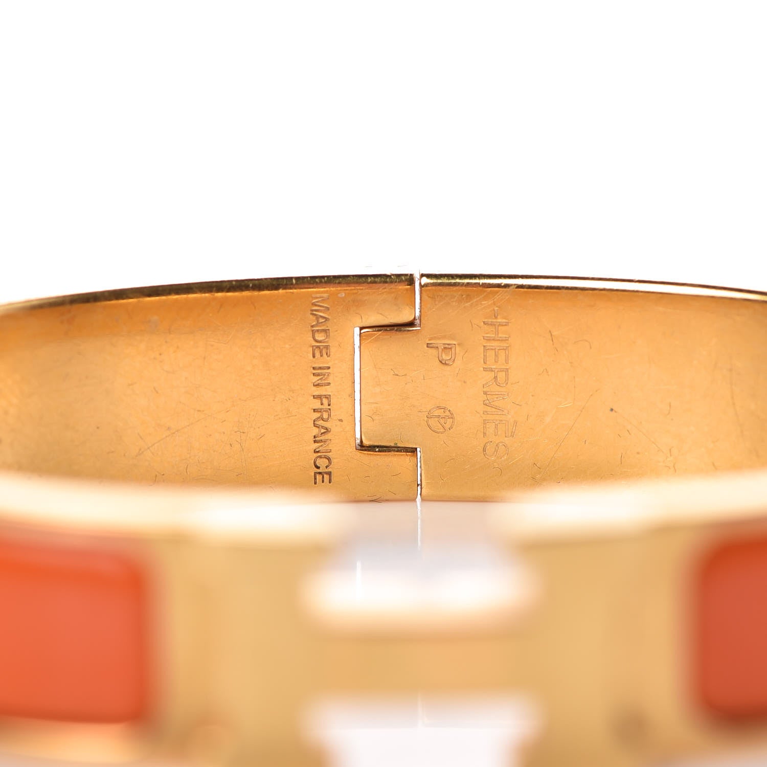 Hermes Enamel Narrow Clic Clac H Bracelet PM Orange 4 of 7