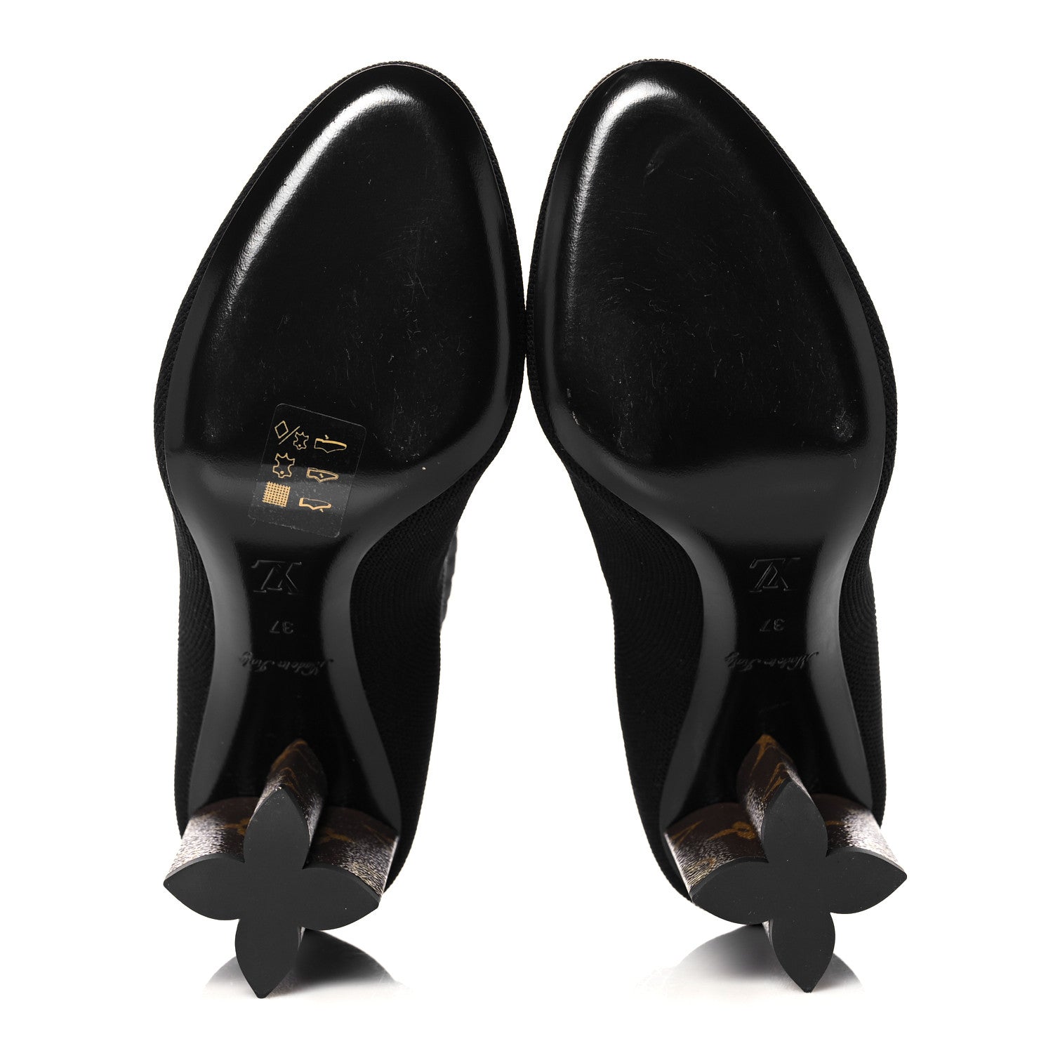 Louis Vuitton Monogram Stretch Fabric Silhouette Ankle Boots 37 Black 5 of 8