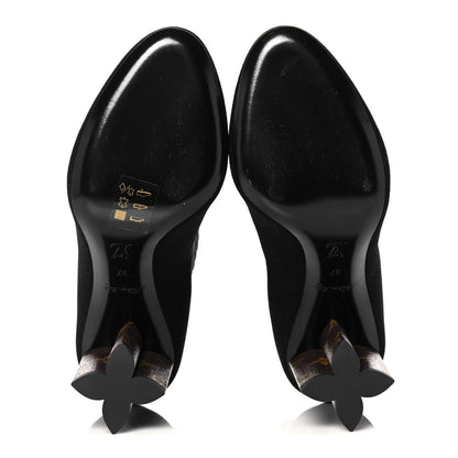 Louis Vuitton Monogram Stretch Fabric Silhouette Ankle Boots 37 Black 5 of 8