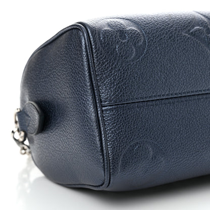 Louis Vuitton Metallic Empreinte Monogram Giant Speedy Bandouliere 20 Navy Nacre 8 of 10