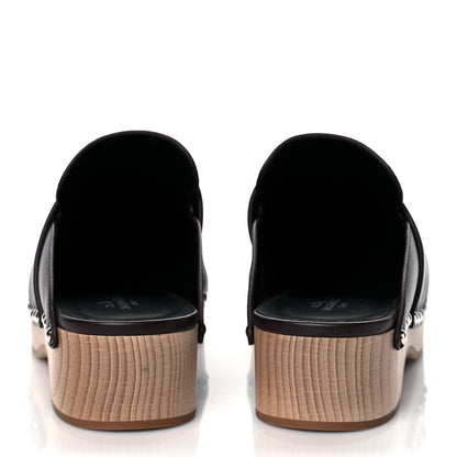 Hermes Calfskin Calya Mules 38 Cafe 5 of 9