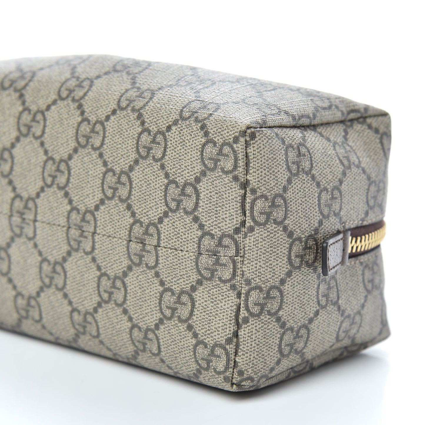 Soft GG Supreme Monogram Calfskin Medium Ophidia Cosmetic Case Beige Ebony New Acero