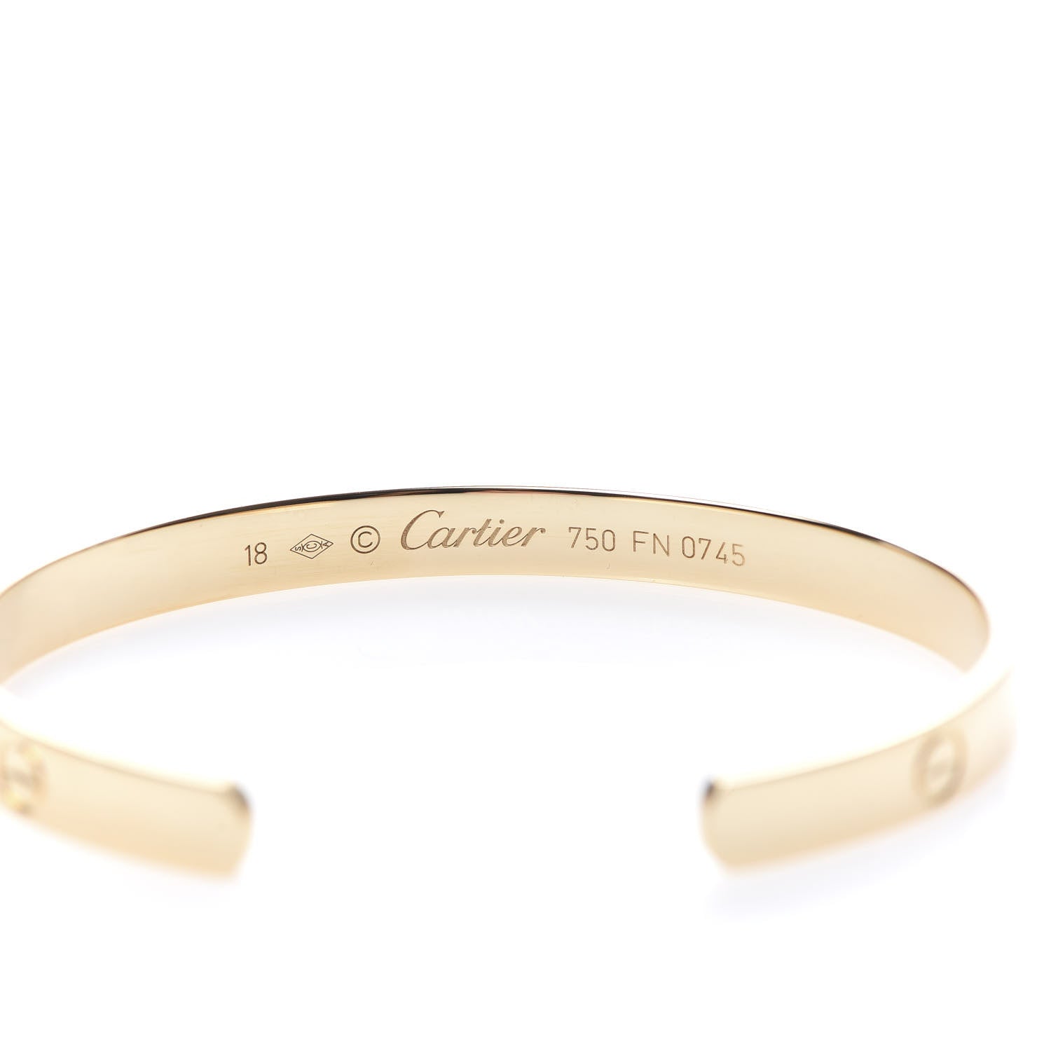 Cartier 18K Yellow Gold LOVE Cuff Bracelet 18 4 of 6