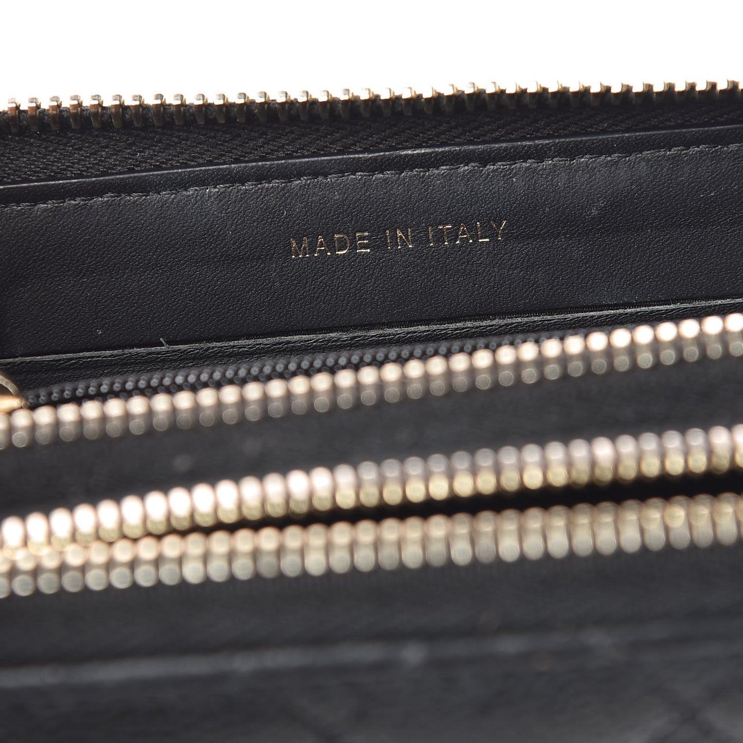 Caviar Quilted Large Gusset Double Zip Around Wallet Black