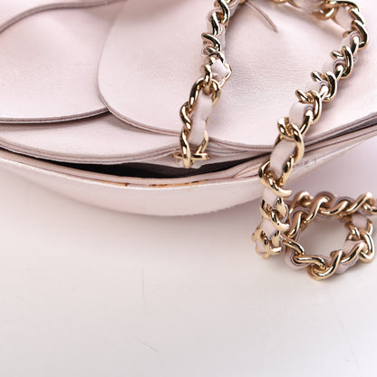 Chanel Lambskin Satin Camellia Clutch Light Pink 11 of 14
