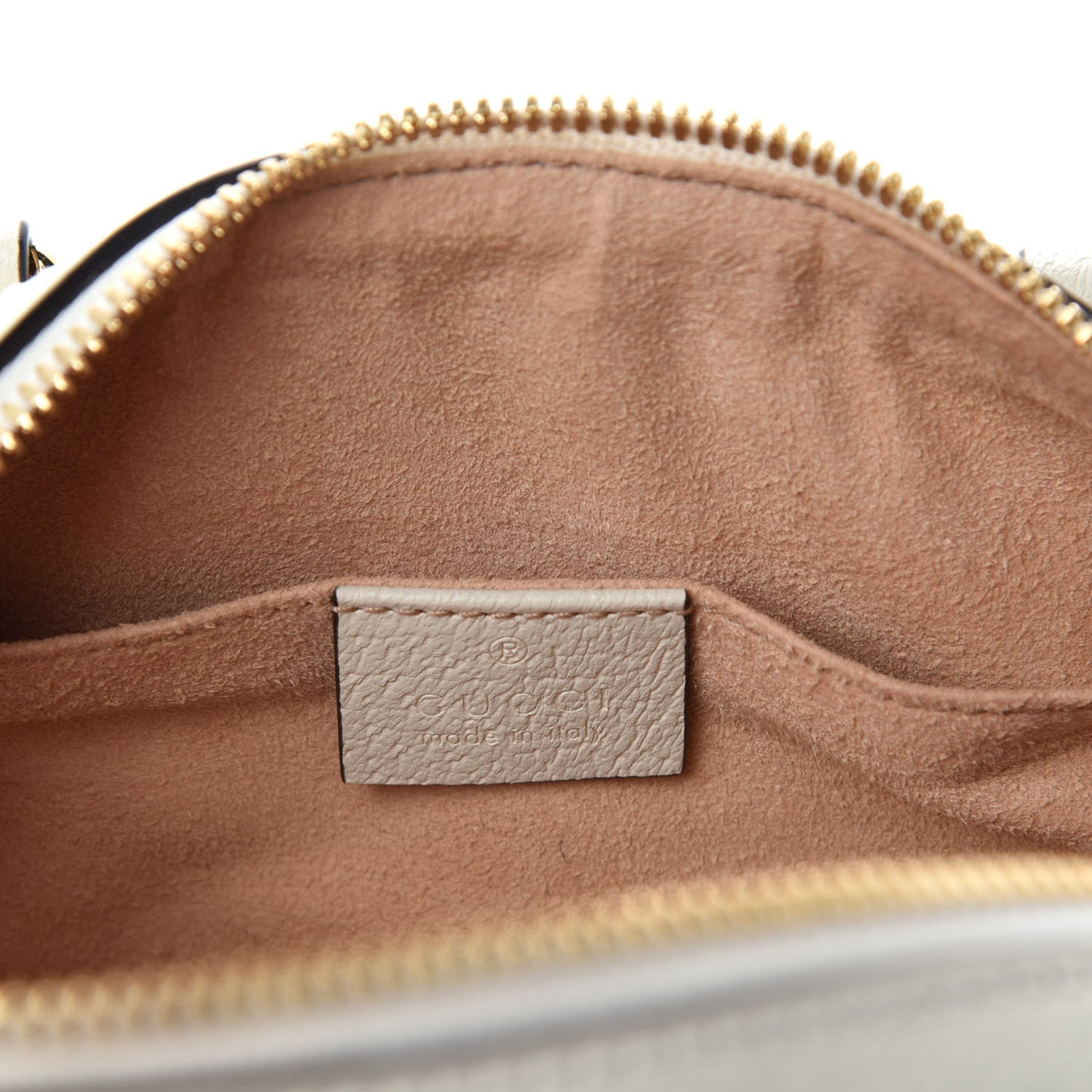Textured Calfskin Ophidia Boston Bag Mystic White