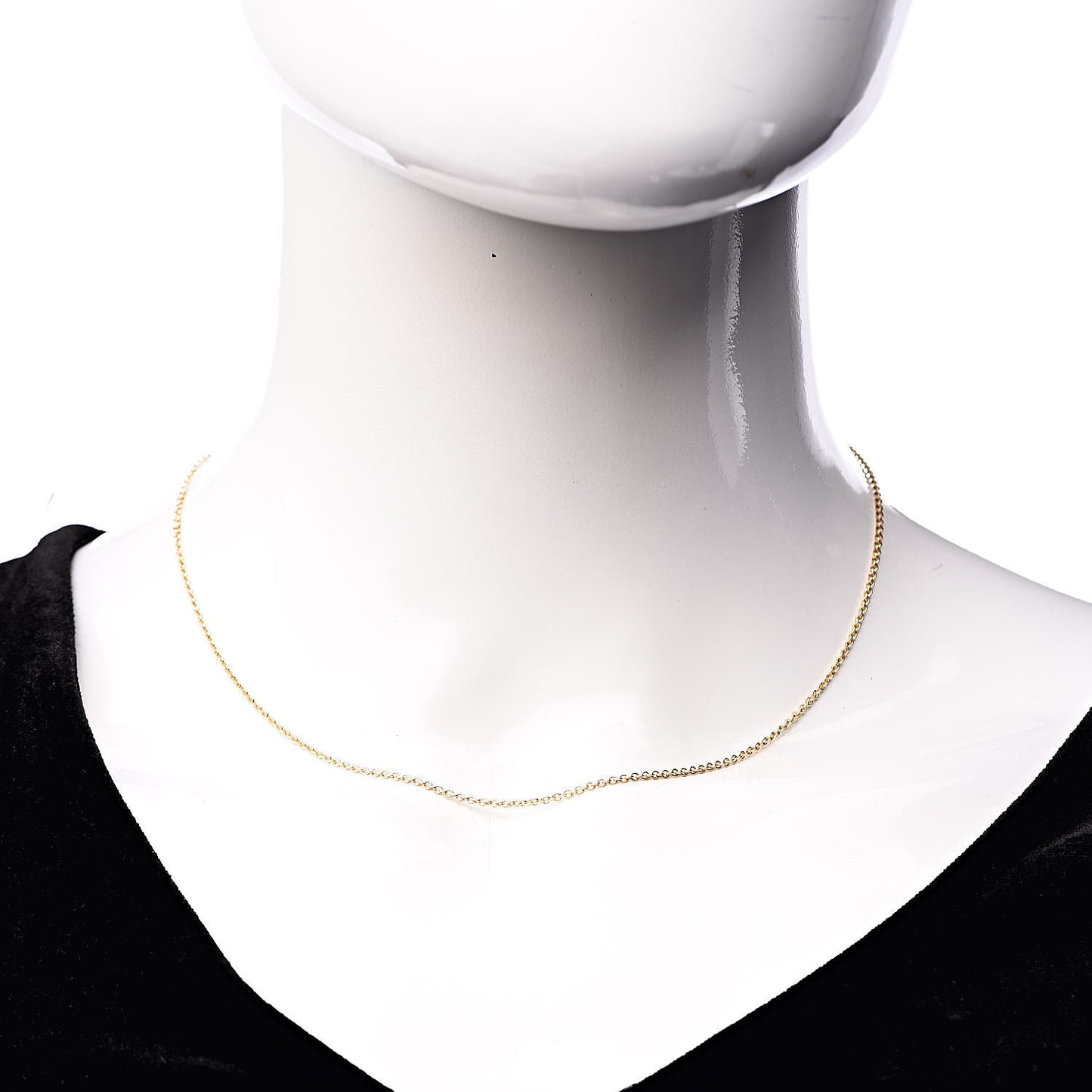 18K Yellow Gold Chain Necklace 18"