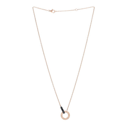 Cartier 18K Pink Gold Black Ceramic Diamond Interlocking LOVE Necklace 3 of 4