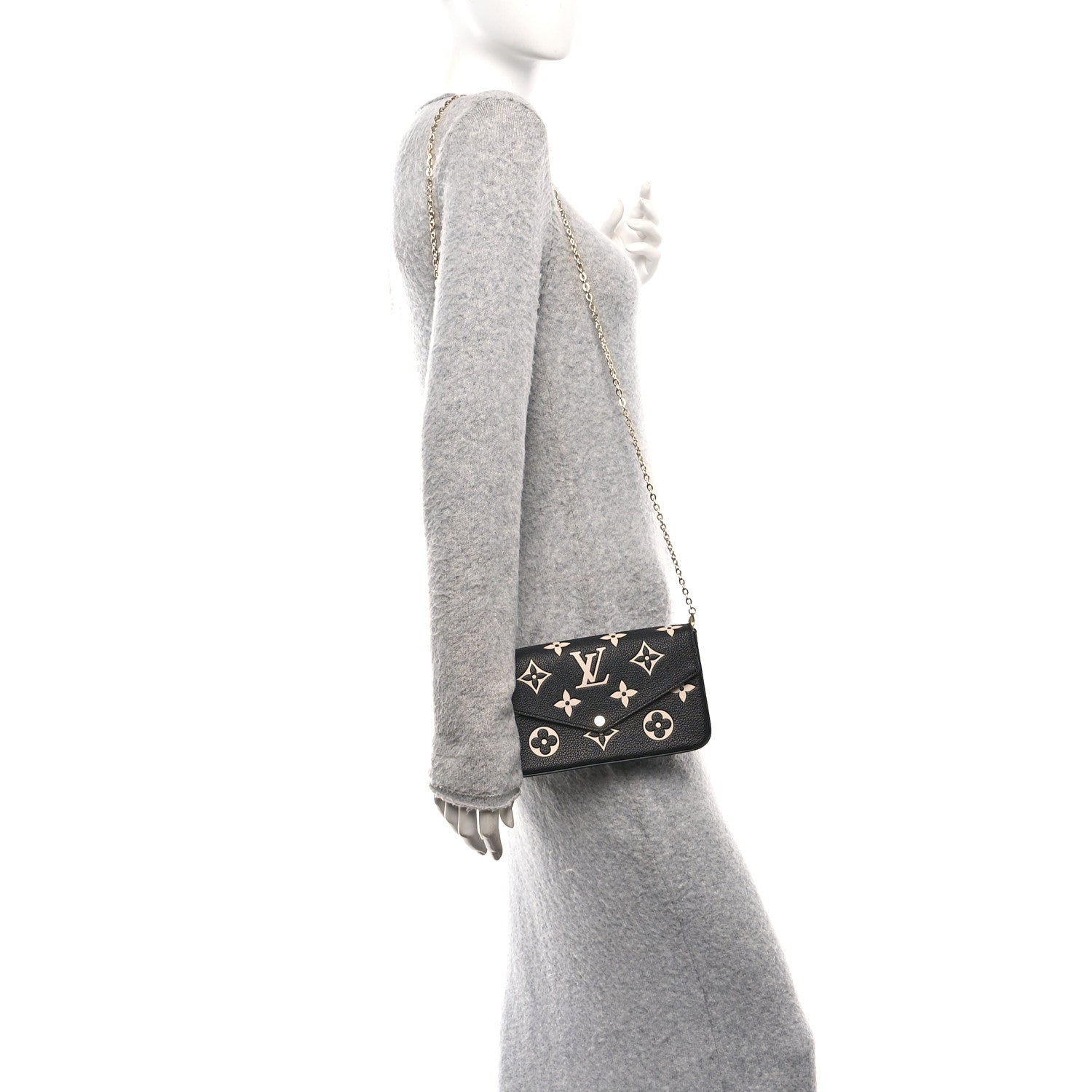Louis Vuitton Empreinte Monogram Giant Felicie Pochette Black Beige 3 of 23