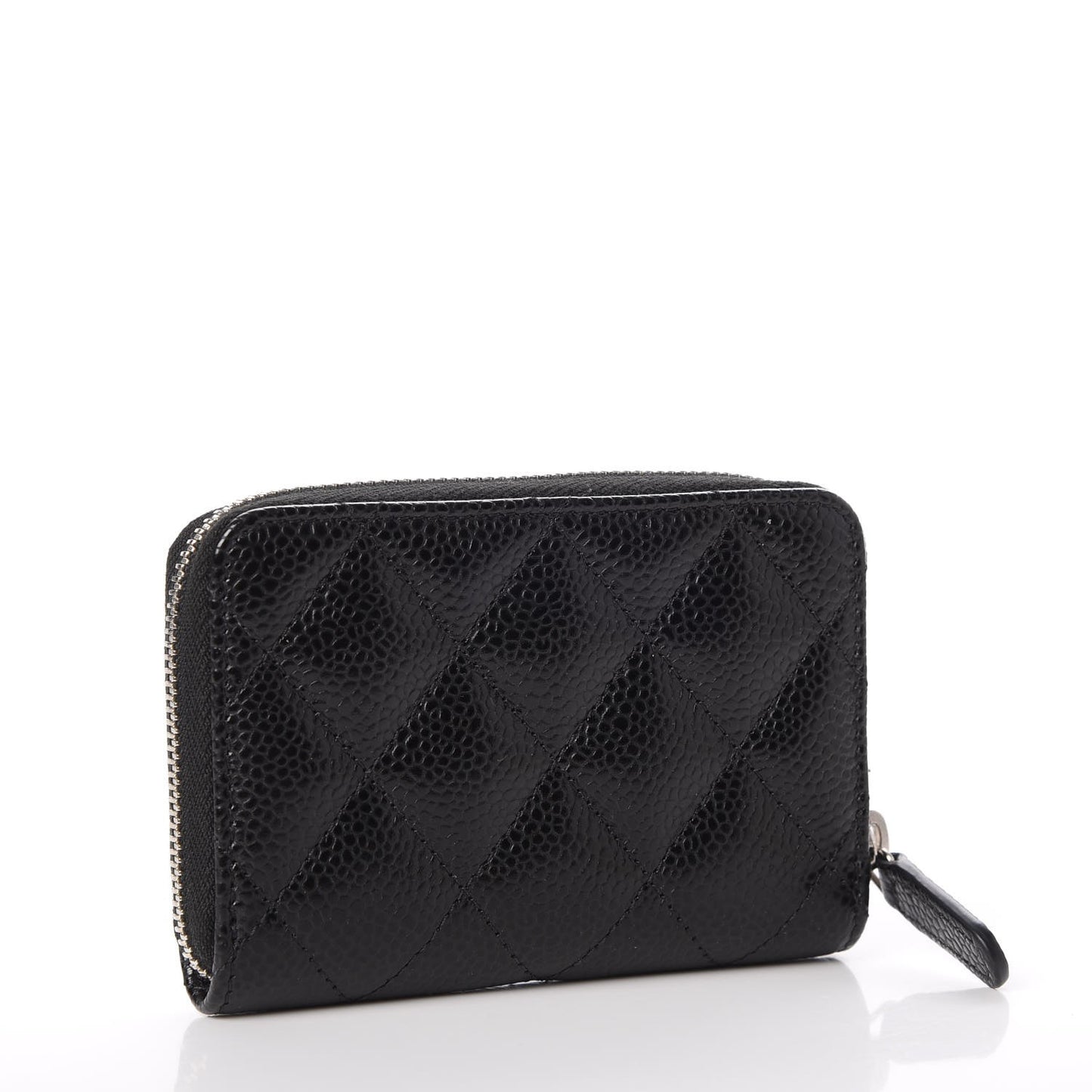 Caviar Quilted Zip Coin Purse Black
