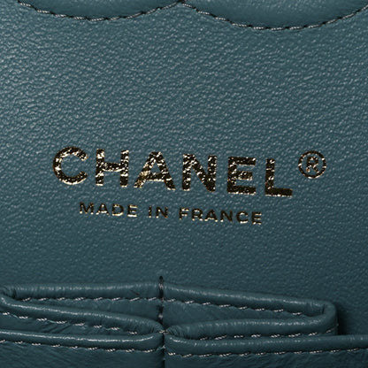 Chanel Iridescent Caviar Quilted Medium Double Flap Light Blue 6 of 10