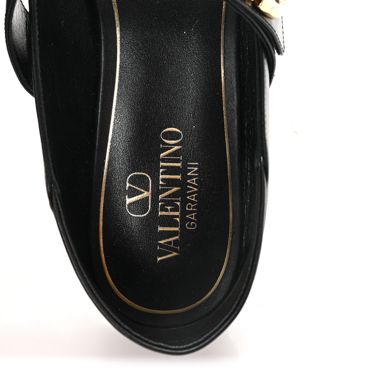 Valentino Garavani Calfskin VLogo Locker Mary Jane Ballerina Flats 39.5 Black 8 of 10