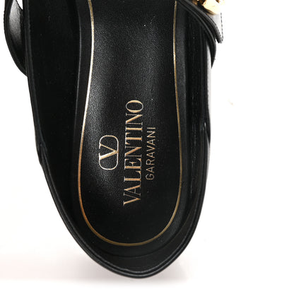 Valentino Garavani Calfskin VLogo Locker Mary Jane Ballerina Flats 39.5 Black 8 of 10