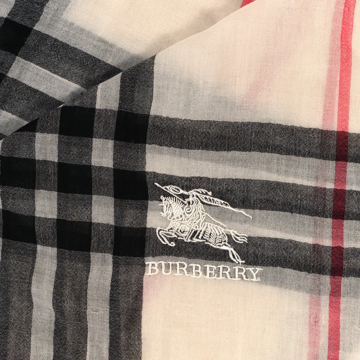 Burberry Wool Silk Gauze Giant Check Scarf Trench 3 of 4