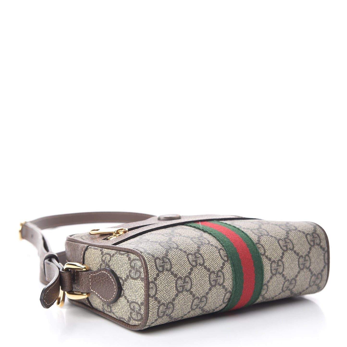 GG Supreme Monogram Web Mini Ophidia Shoulder Bag Brown
