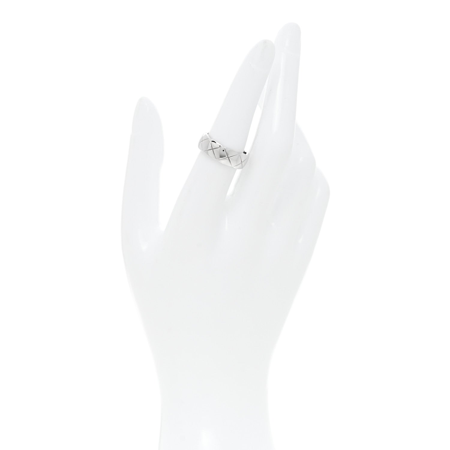 Chanel 18K White Gold Small Coco Crush Ring 53 6.5 2 of 5