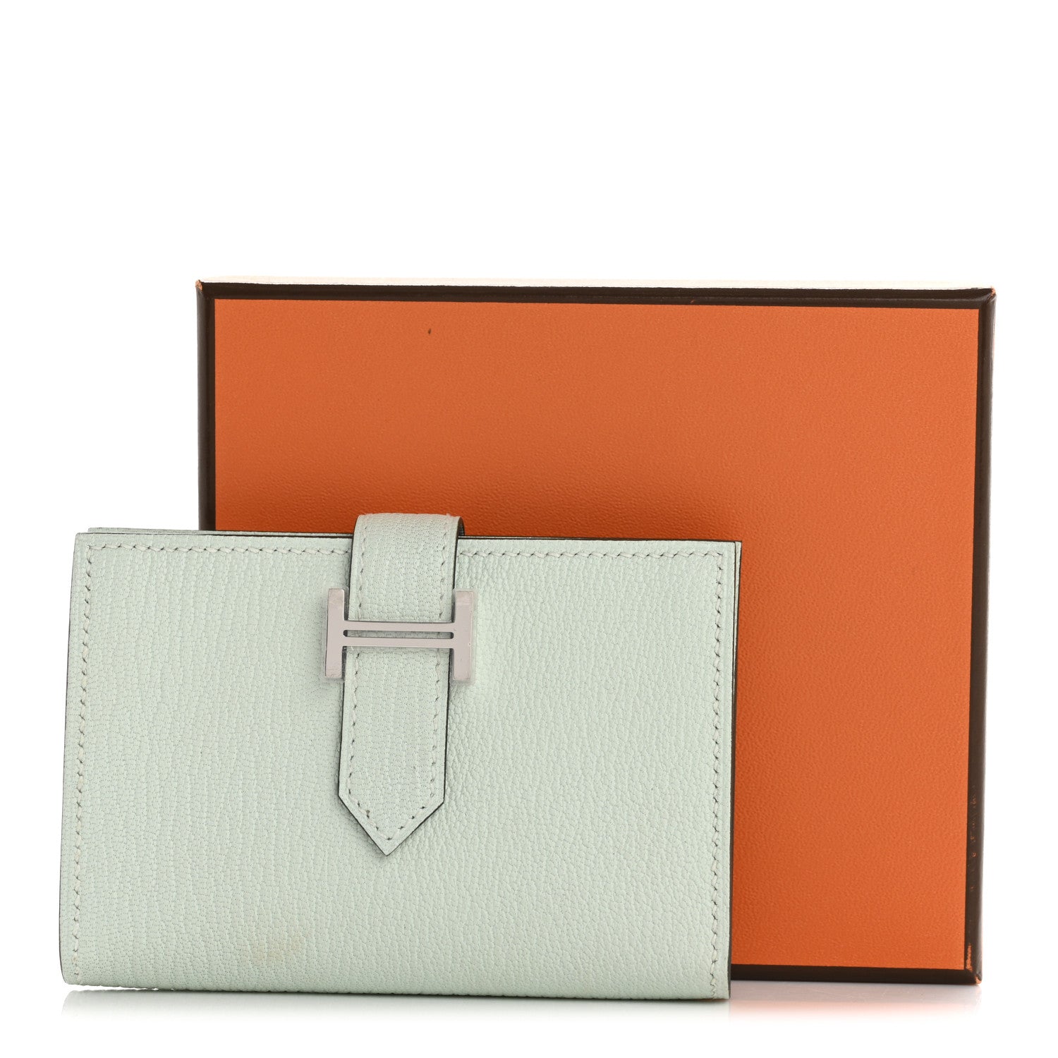Hermes Chevre Mysore Bearn Card Holder Wallet Vert Peppermint 8 of 8