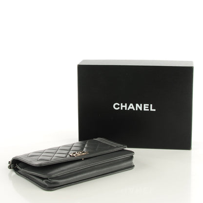 Chanel Lambskin Quilted Boy Wallet On Chain WOC Dark Grey 4 of 8