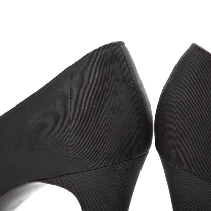 Chanel Grosgrain Cap Toe Pumps 37.5 Black 8 of 19