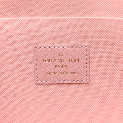 Louis Vuitton Damier Azur Pochette Felicie Chain Wallet Rose Ballerine 7 of 9