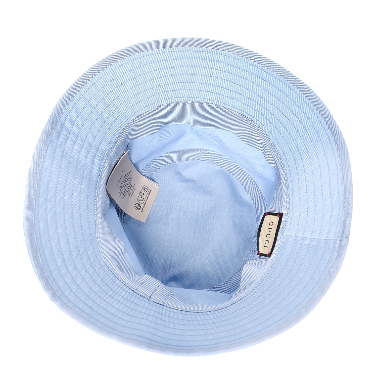 Gucci Cotton Logo Cabris Bucket Hat L Porcelain Light Blue 6 of 8