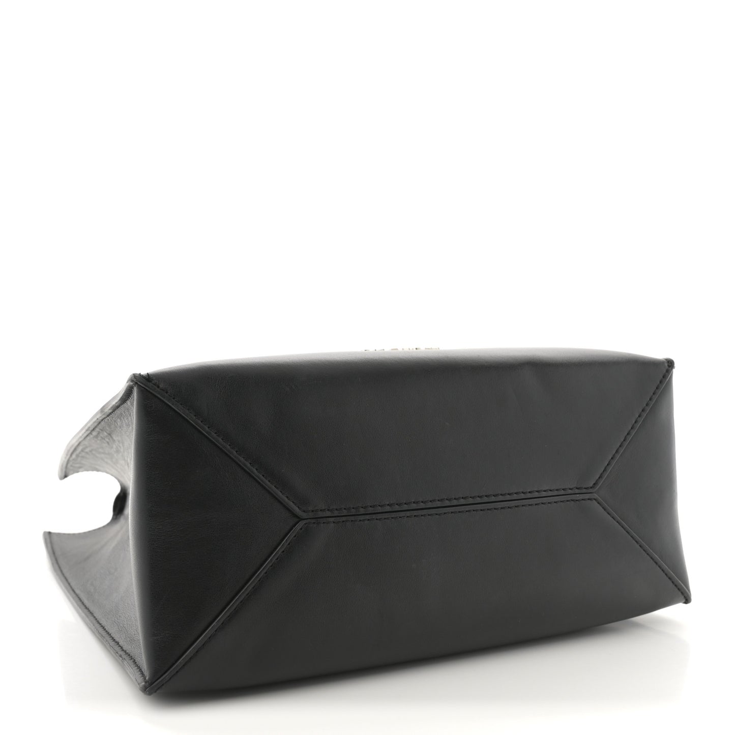 Calfskin Bambi Print Small Stargate Shopper Tote Black