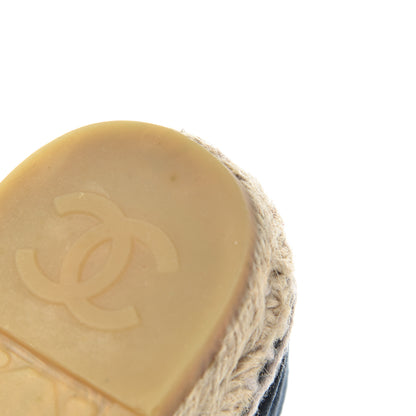 Chanel Velvet CC Espadrilles 36 Dark Navy Black 9 of 16