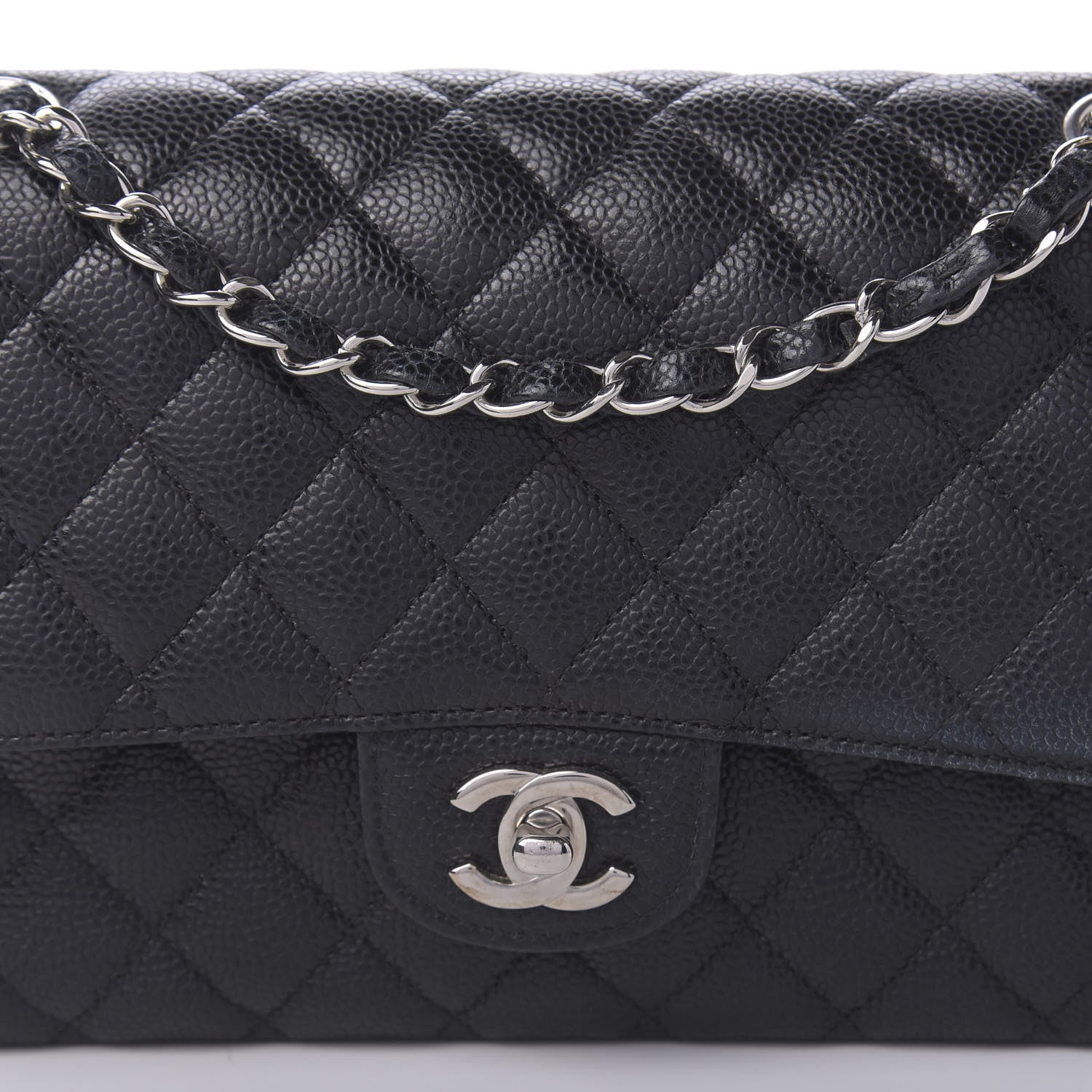Chanel Caviar Quilted Medium Double Flap Black 10 of 11