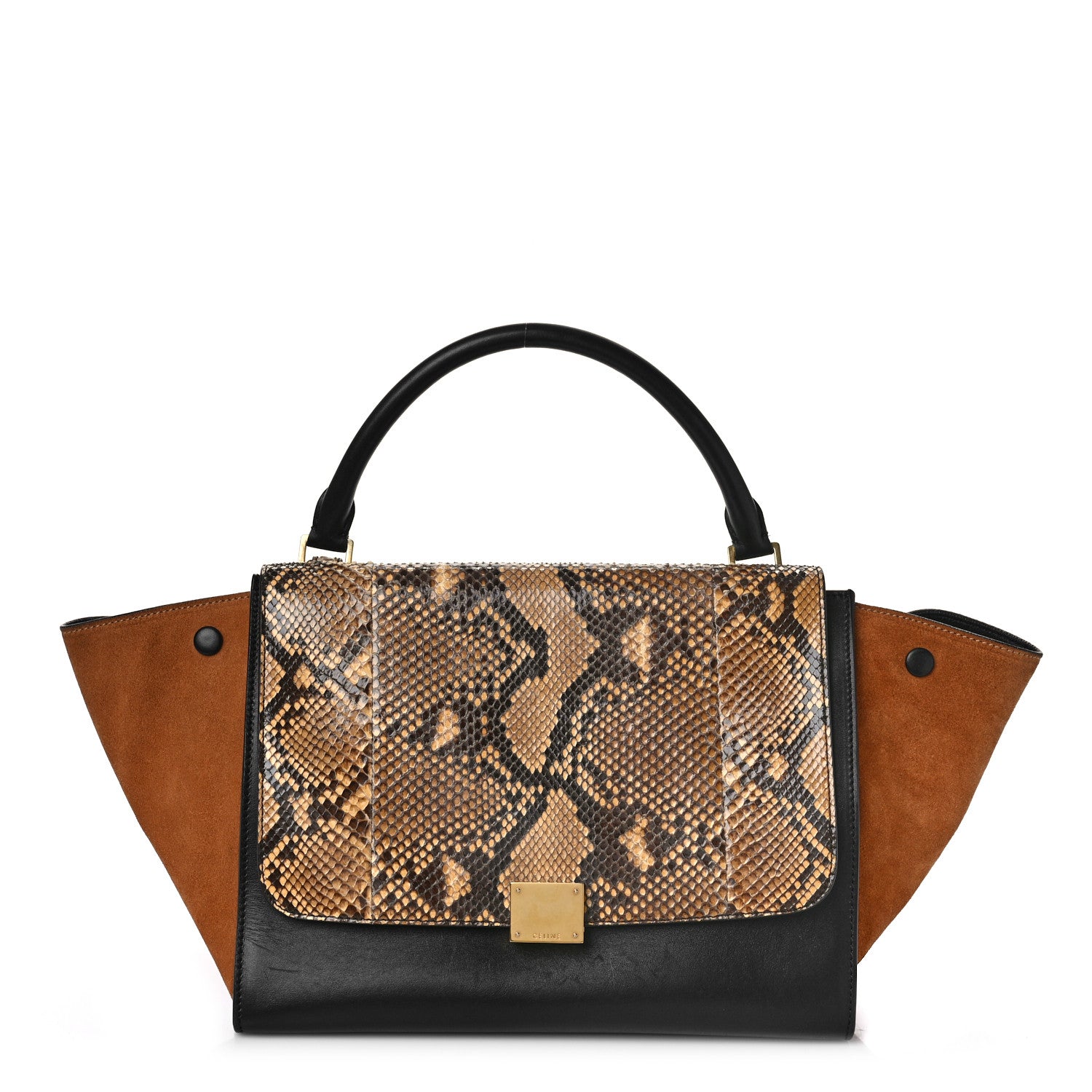 Celine Snakeskin Suede Trapeze Brown 1 of 9