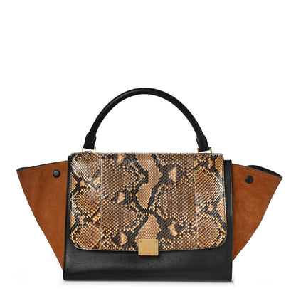 Celine Snakeskin Suede Trapeze Brown 1 of 9