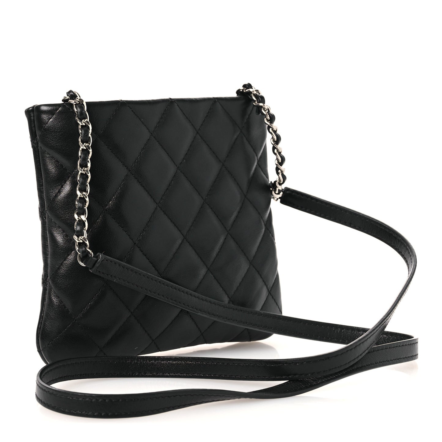 Calfskin Quilted Crossbody Bag Black